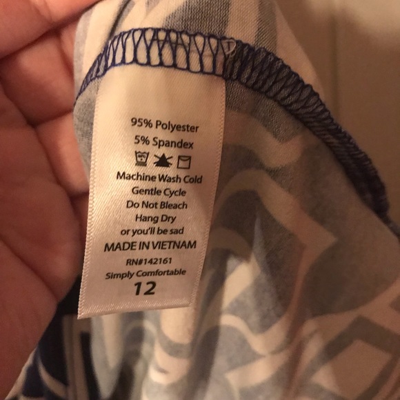 12 Gracie - LuLaRoe - Blue & White BNWT - Picture 4 of 4